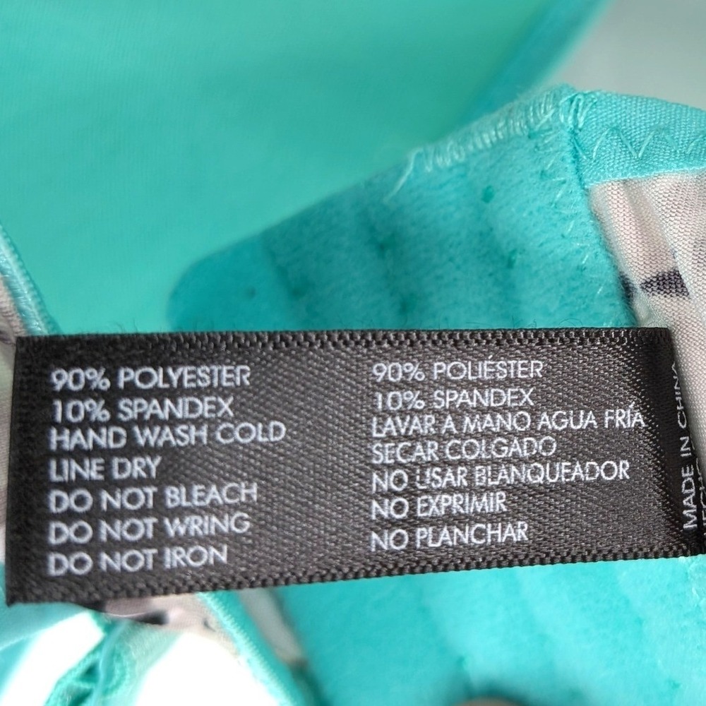 XOXO Teal Geometric Print Bra 36D‎ Lace Trim Underwire - Picture 4 of 6